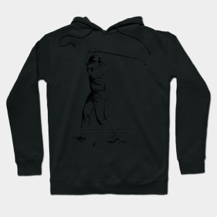 Illustration of a golf player in action. Hoodie